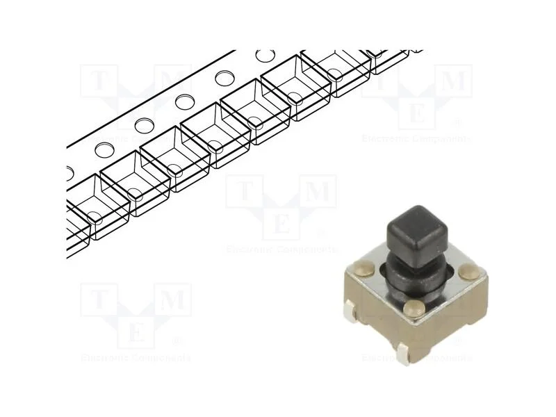 Microinterruptor TACT, SPST-NO, Pos: 2, 0,05A/12V.