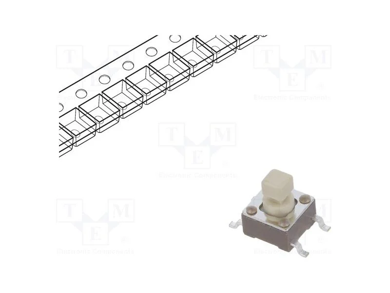 Microinterruptor TACT, SPST-NO, Pos: 2, 0,05A/12V.