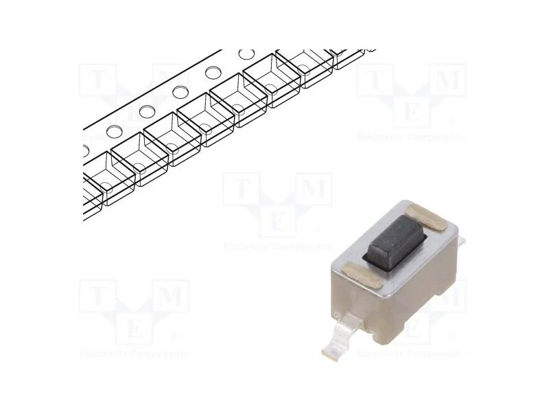 Microinterruptor TACT, SPST-NO, Pos: 2, 0,05A/12V.