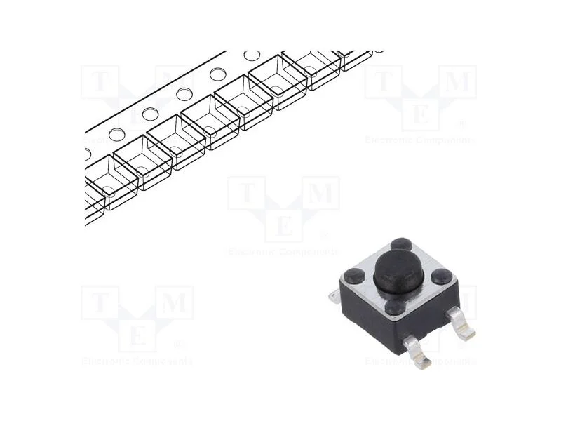 Microinterruptor TACT, SPST-NO, Pos: 2, 0,05A/12V.
