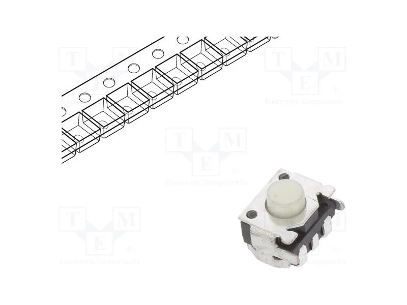 Microinterruptor TACT, SPST, Pos: 2, 0,05A/12VDC,.