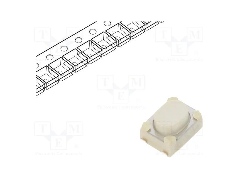Microinterruptor TACT, SPST, Pos: 2, 0,05A/12VDC,.