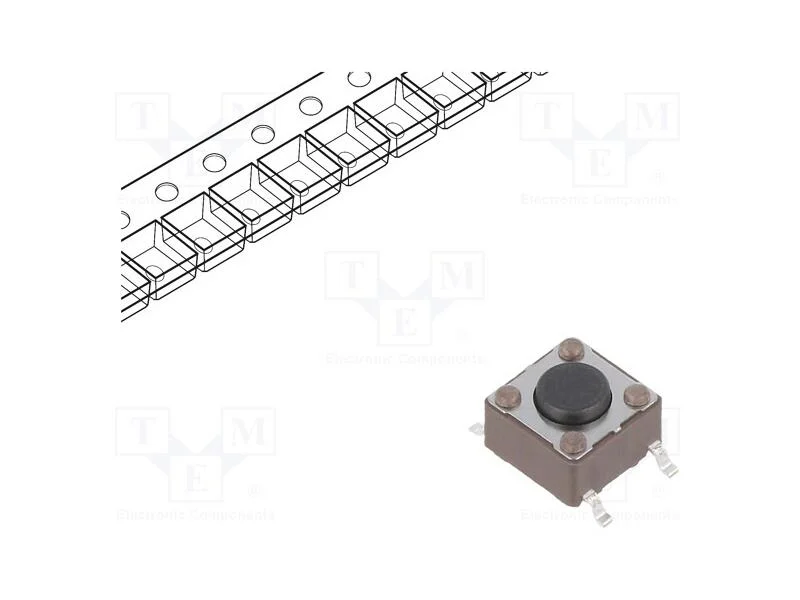 Microinterruptor TACT, SPST-NO, Pos: 2, 0,05A/12V.