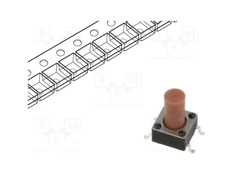 Microinterruptor TACT, SPST-NO, Pos: 2, 0,05A/12V.