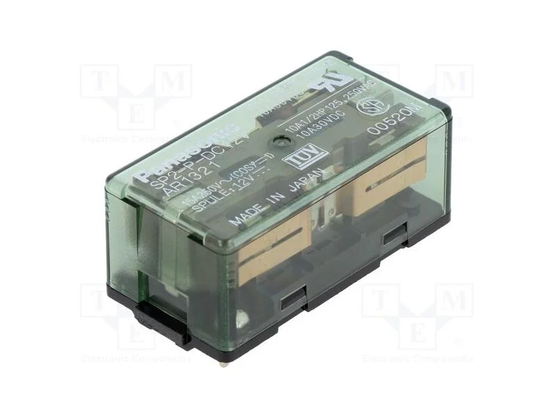Relé: eletromagnético, DPDT, Ubobina: 12VDC, Icon.