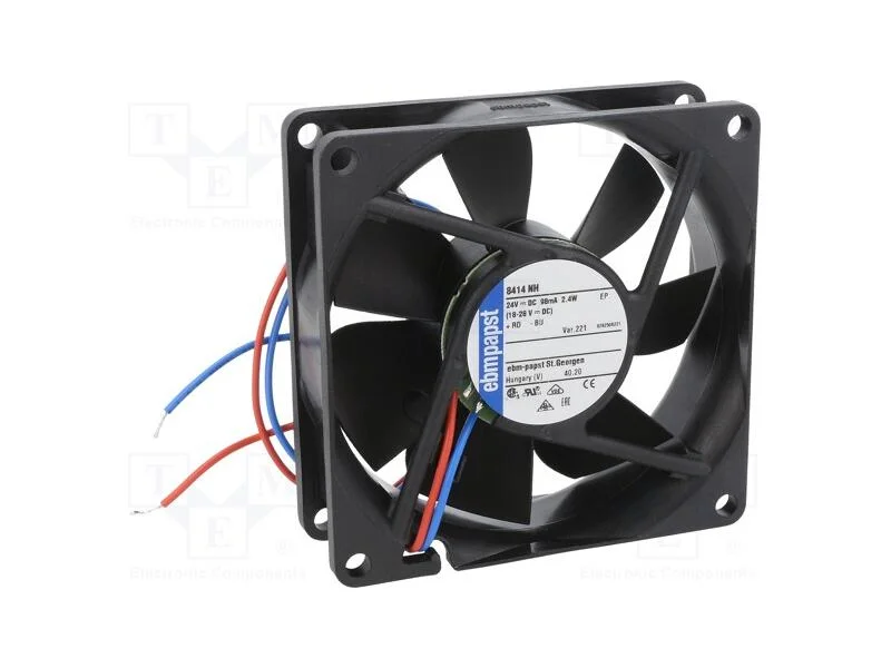 Ventilador: DC, transversal, 24VDC, 80x80x25mm, 7.