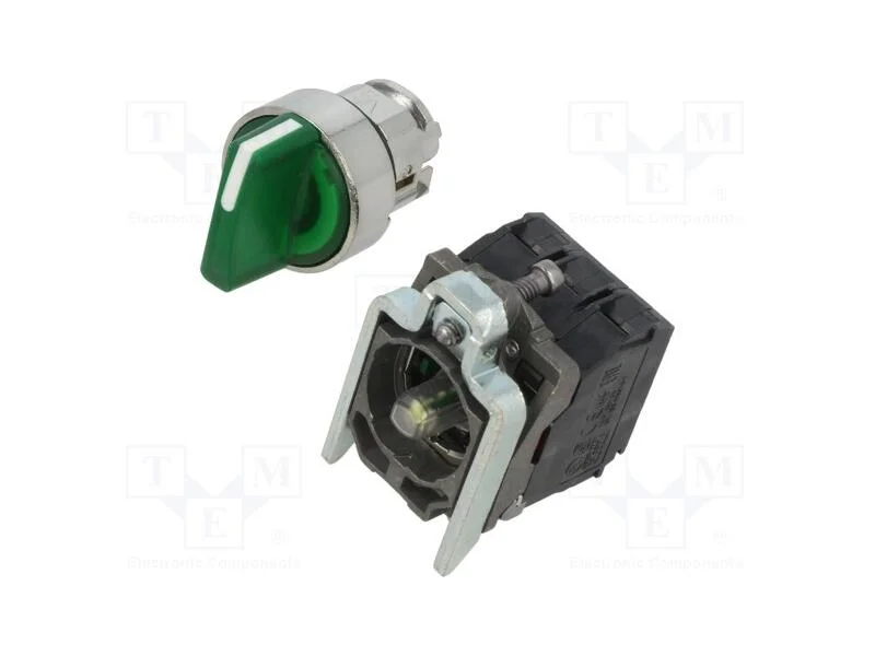 Interruptor: Giratório, 22mm, Pos.Estáv: 3, Nc + No, Verde, Led
