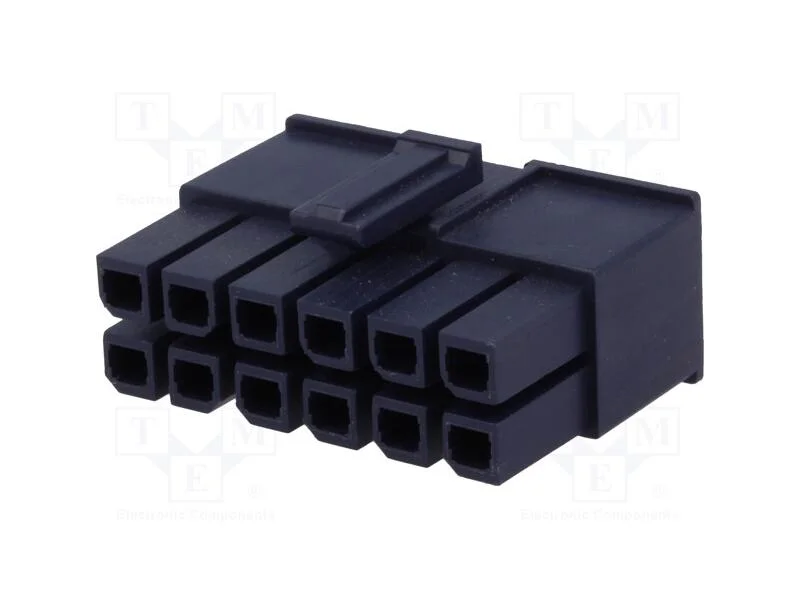 Ficha, Fio-Fio/Placa, Fêmea, Mega-Fit, 5,7mm, Pin: 12, Ul94v-2, 23a