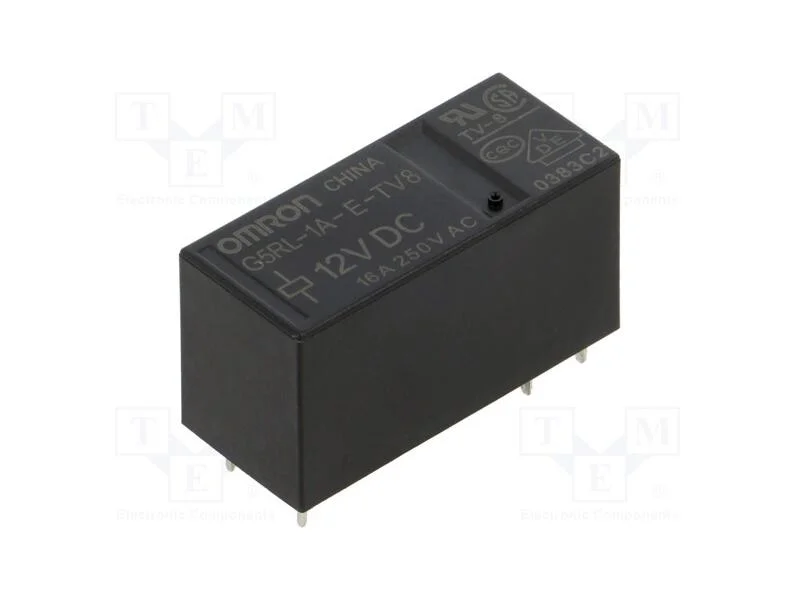 Relé: Eletromagnético, Spst-No, Ubobina: 12vdc, 16a/250vac, Pcb