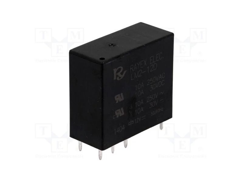 Relé: Eletromagnético, Dpdt, Ubobina: 12vdc, Icontactos Max: 5a