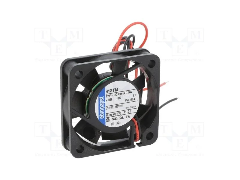 Ventilador: DC, transversal, 12VDC, 40x40x10mm, 6.