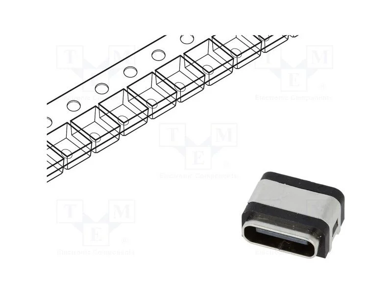 Tomada, Usb C, Smt, Pin: 16, Horizontais, Top Board Mount, Usb 2.0