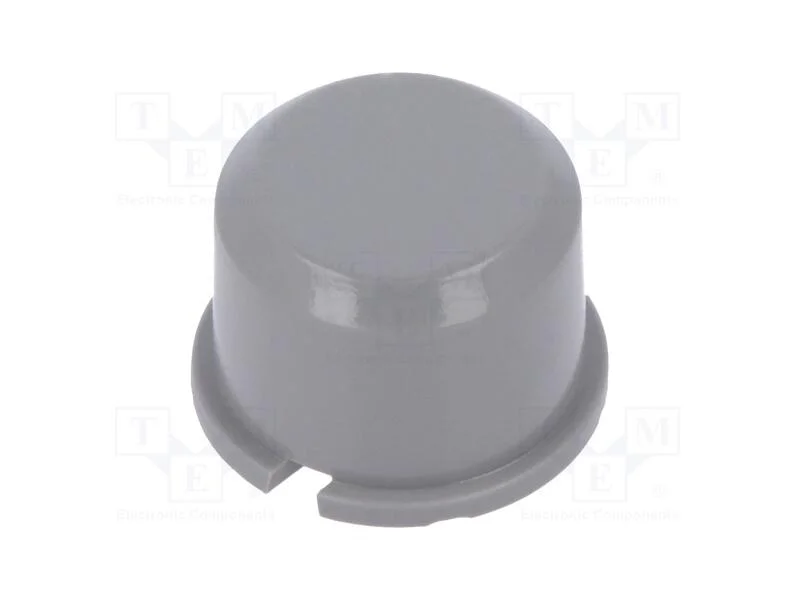 Tecla, redonda, cinzenta, 9,6mm, plástico, MEC162.