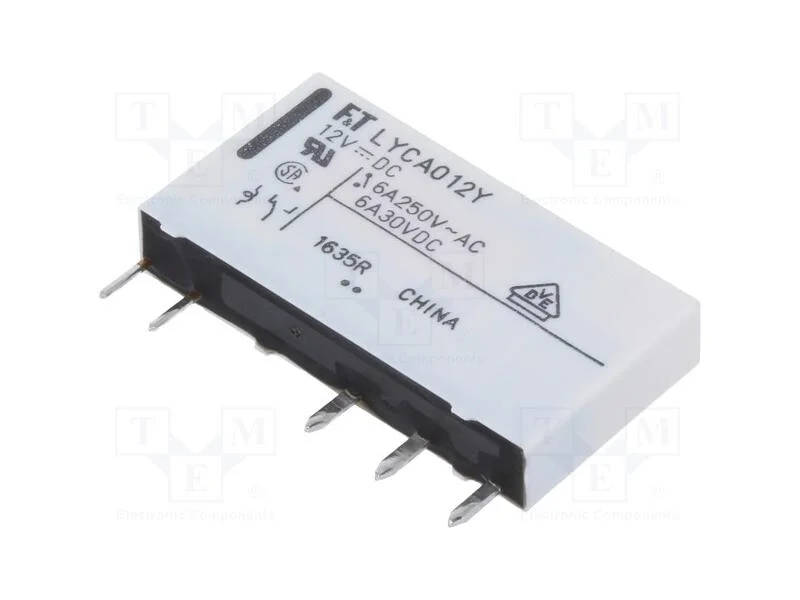 Relé: Eletromagnético, Spdt, Ubobina: 12vdc, 6a, 6a/250vac, Pcb