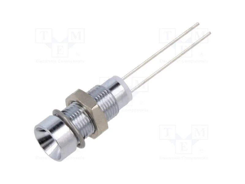 Luz indicadora: LED, côncavo, azul, 4,5VDC, 6mm, .