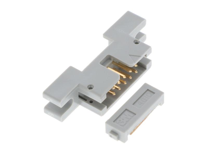 Ficha, Idc, Macho, Pin: 10, Idc, para Fita, 1,27mm, Dourado, 1a, 4600