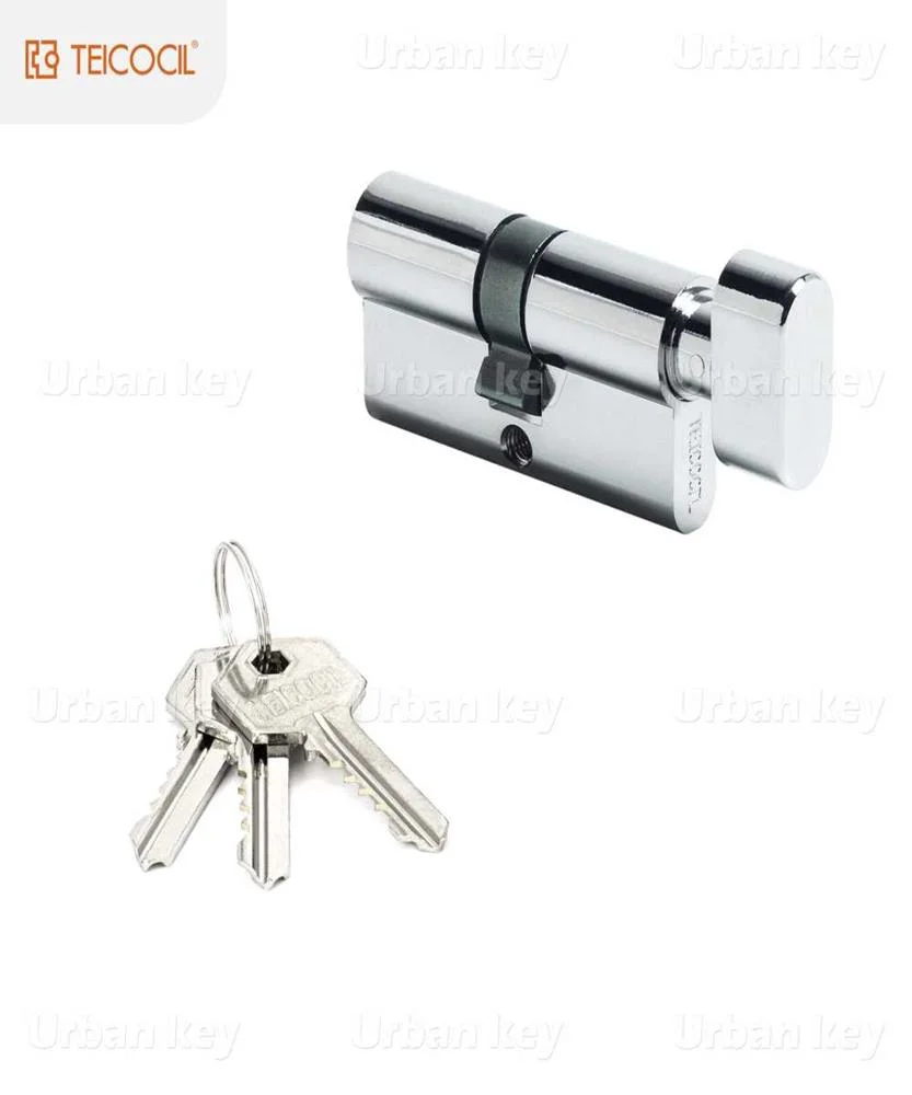 Cilindro Normal 27X27 Latao Cromado Com Botao