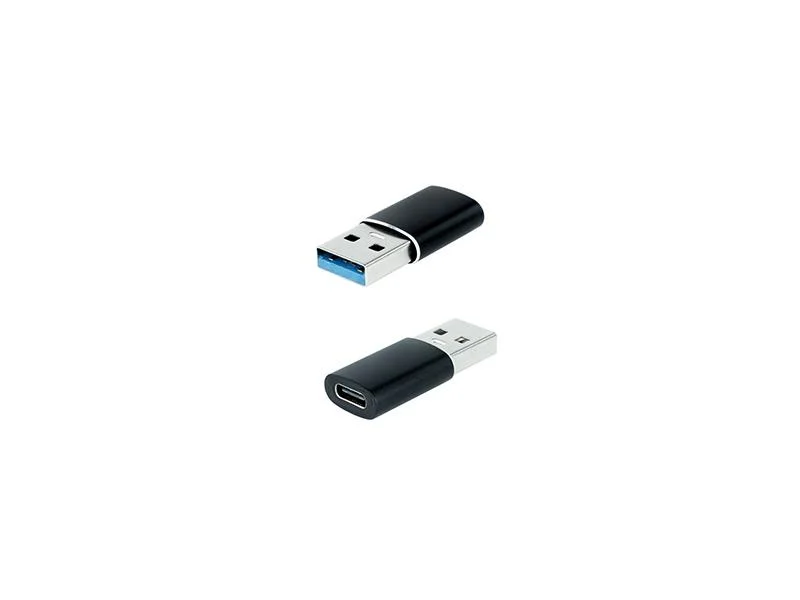 Mini Adaptador Usb-C Fêmea - Usb 3.2 Gen2 / Usb 2.0 3a Macho Preto - Aisens
