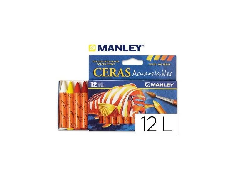 Estuche 12 Ceras Acuarelables Manley Mnq00412