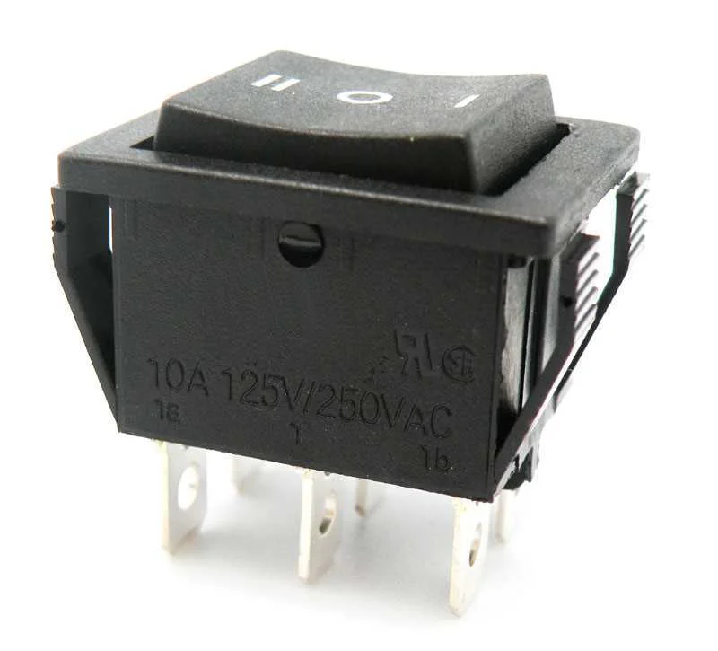 Interruptor 6p.(On)-Off-(On), 125v. 10a, 250v.15a.