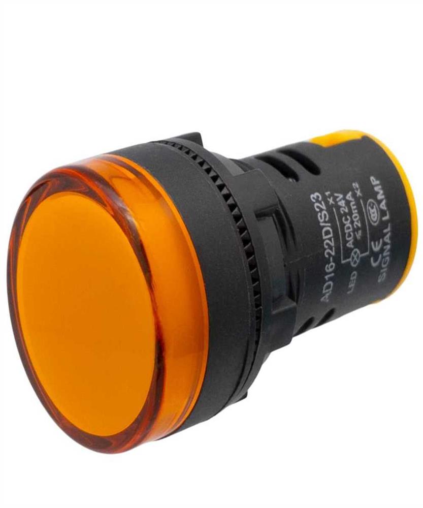 Piloto LED Industrial de 22mm, 24v Amarillo