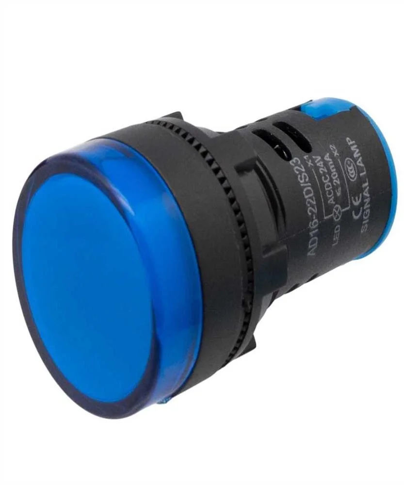 Piloto LED Industrial de 22mm, 220v Azul