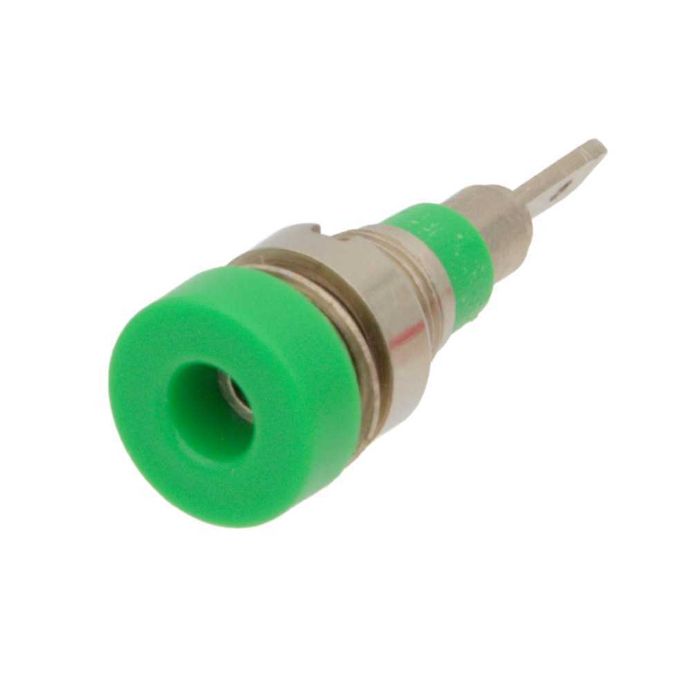Tomada de Ficha Banana Verde de 2 Mm com Ligação.