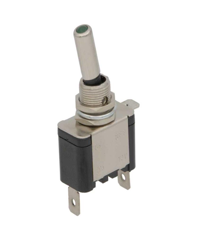 Interruptor 2p. a Palanca Con LED Verde, On-Off,  12v / 20a