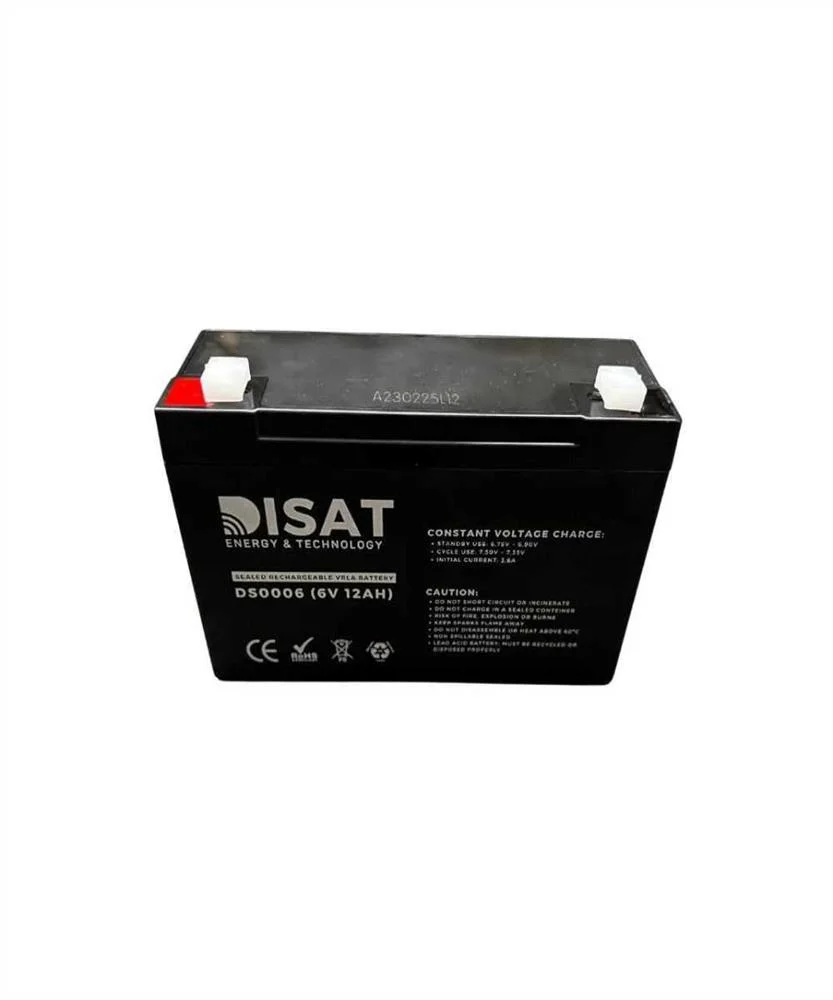 Bateria de chumbo 6V, 12AH, F1 (150mm x 49mm x 93.