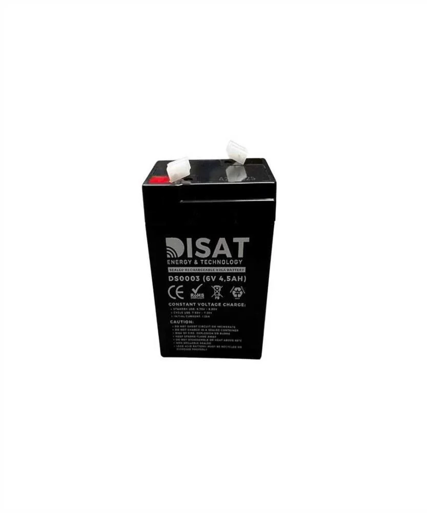 Bateria de chumbo 6V, 4.5AH, F1 (70mm x 48mm x 10.