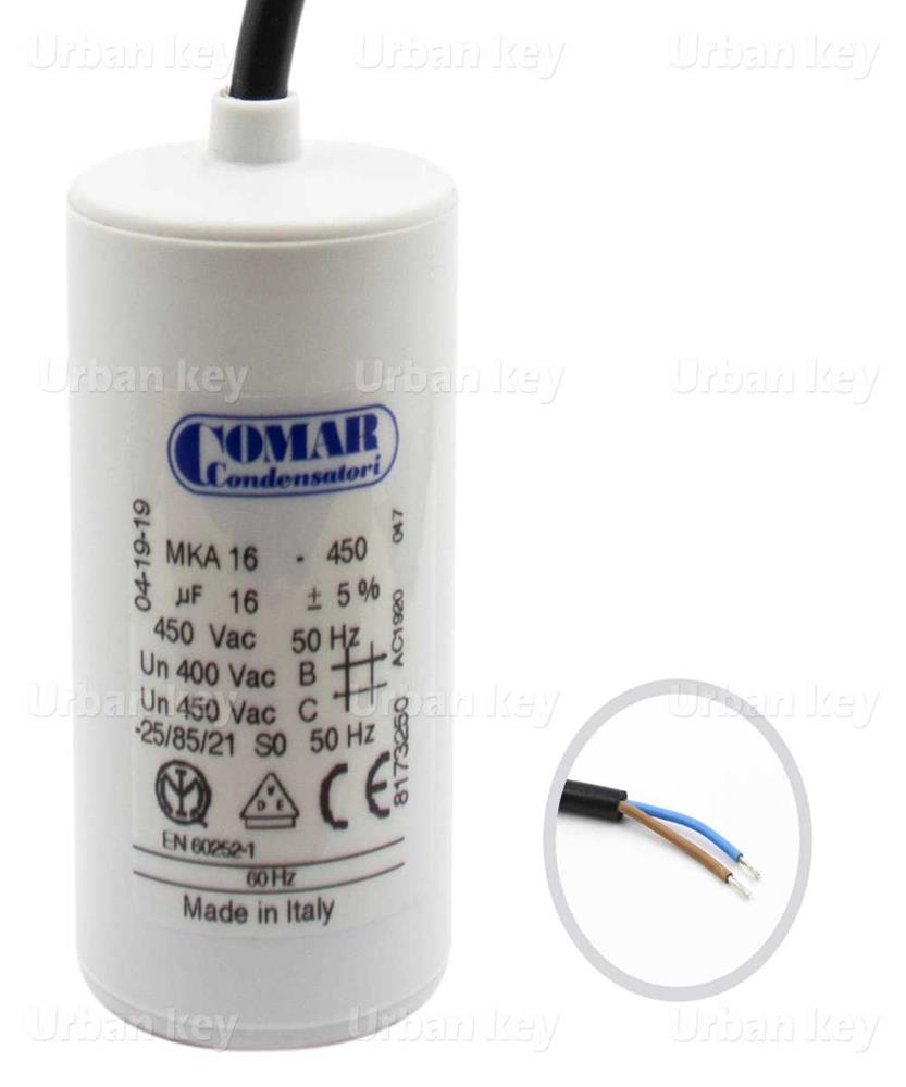 Condensador 16Uf 450V Mka Cabo