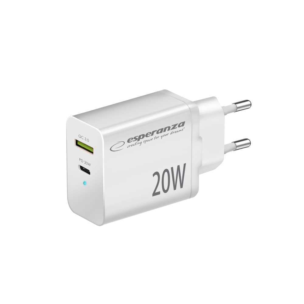 Carregador Rápido Esperanza 20w Usb-C Pd 20w