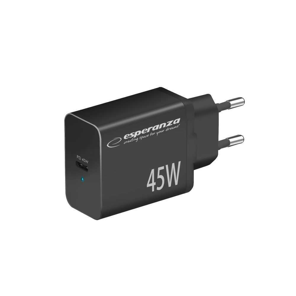 Esperanza Quick Power Charger 45w Usb-C Pd 45w Black