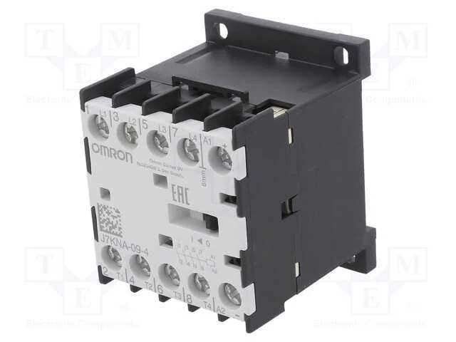 Contator: 4-de polo, 230VAC, 9A, para trilho DIN,.