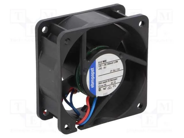 Ventilador: Dc; Transversal; 12vdc; 60x60x25mm; 55,5m3/H; 43dba