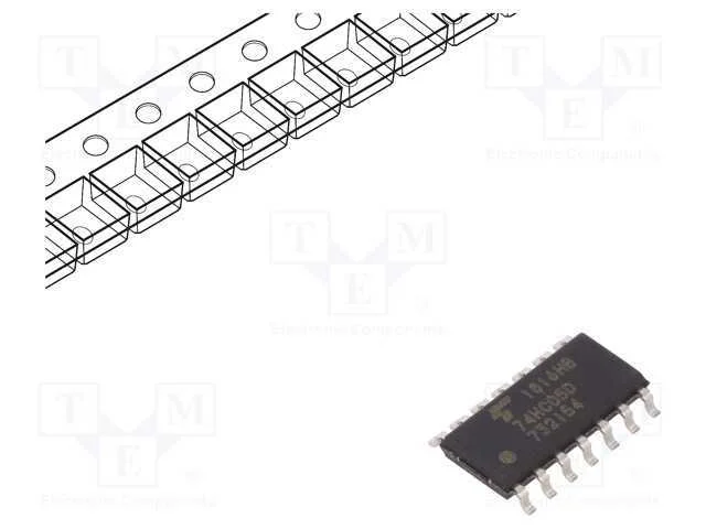 Ic: Digital; Not; Ch: 6; C&sup2;mos; Smd; So14; 2&divide;6vdc; -40&divide;125&deg;c; 8ns; Hc