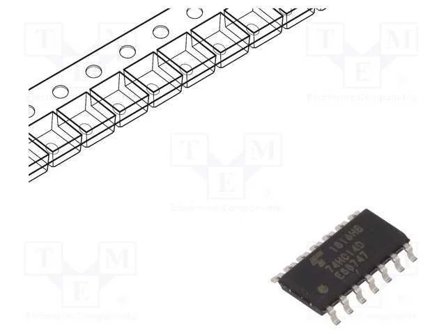 Ic: Digital; Not; Ch: 6; C&sup2;mos; Smd; So14; 2&divide;6vdc; -40&divide;125&deg;c; 11ns; Hc