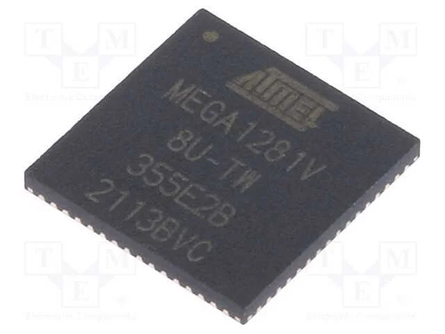IC: microcontrolador AVR, VQFN64, 1,8&divide;5,5VDC, Int.