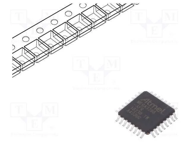 Ic: Microcontrolador Avr; Tqfp32; Interface: I2c,Spi,Uart X3