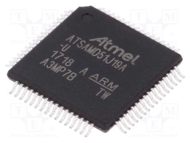 IC: microcontrolador ARM, TQFP64, 1,71&divide;3,6VDC, AT.
