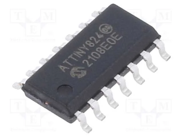 Ic: Microcontrolador Avr; So14; Interr.Exter: 12; Cmp: 1; Attiny