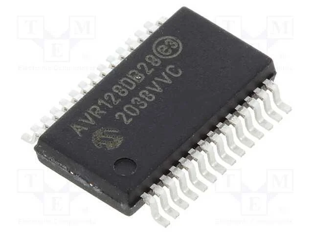 Ic: Microcontrolador Avr; Ssop28; 1,8&divide;5,5vdc; Cmp: 3; Avr128