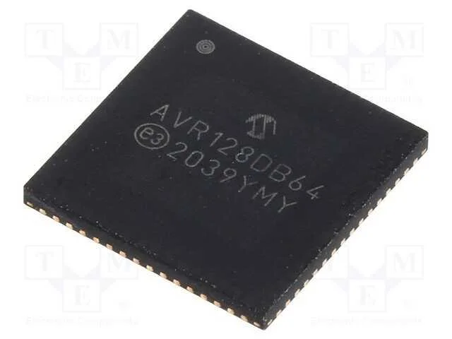 Ic: Microcontrolador Avr; Vqfn64; 1,8&divide;5,5vdc; Cmp: 3; Avr128