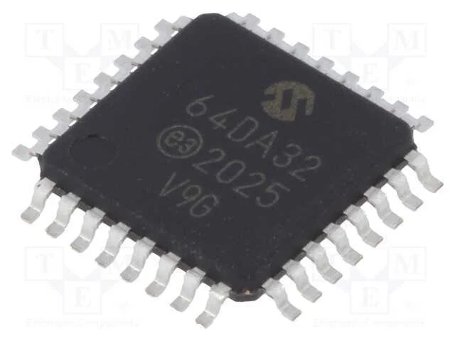 Ic: Microcontrolador Avr; Tqfp32; 1,8&divide;5,5vdc; Cmp: 3; Avr64; Avr-Da