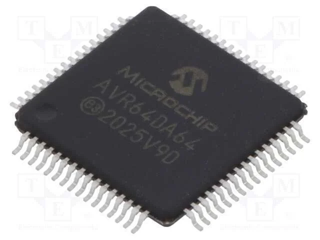 Ic: Microcontrolador Avr; Tqfp64; 1,8&divide;5,5vdc; Cmp: 3; Avr64; Avr-Da