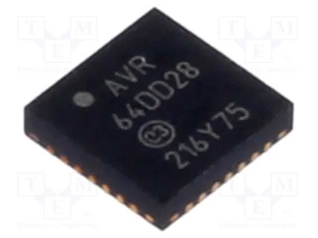 Ic: Microcontrolador Avr; Vqfn28; Interr.Exter: 23; Cmp: 1; Avr64