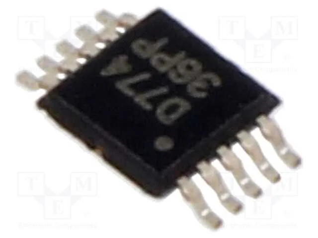 IC: Conversor D/A, 12bit, 43ksps, Ch: 4, VSSOP10,.