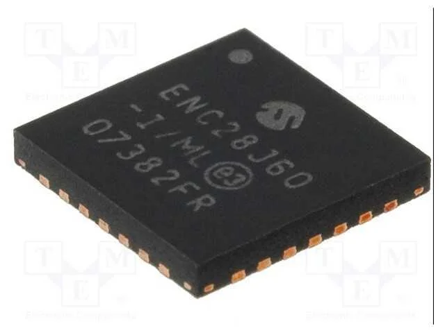 IC: controlador Ethernet, 10Base-T, SPI, QFN28, 3.