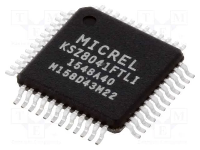 IC: transceptor, 10/100Base-T, MDC,MDI,MDI-X,MDIO.