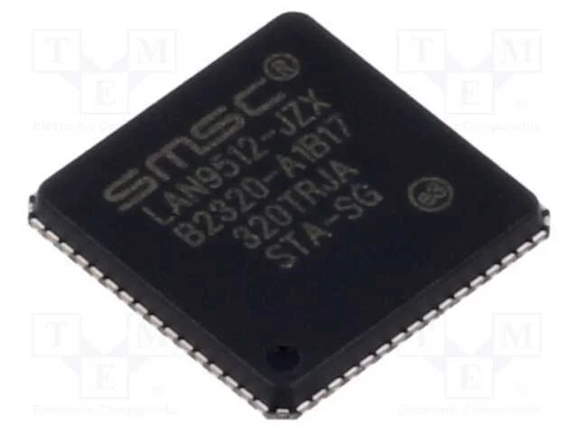 IC: controlador Ethernet, 10/100Base-T, QFN64, 3,.